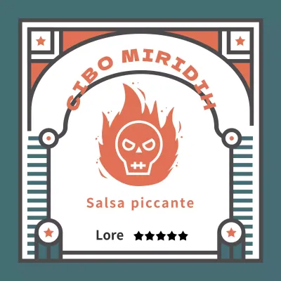 Adesivi colorati vintage per salsa piccante