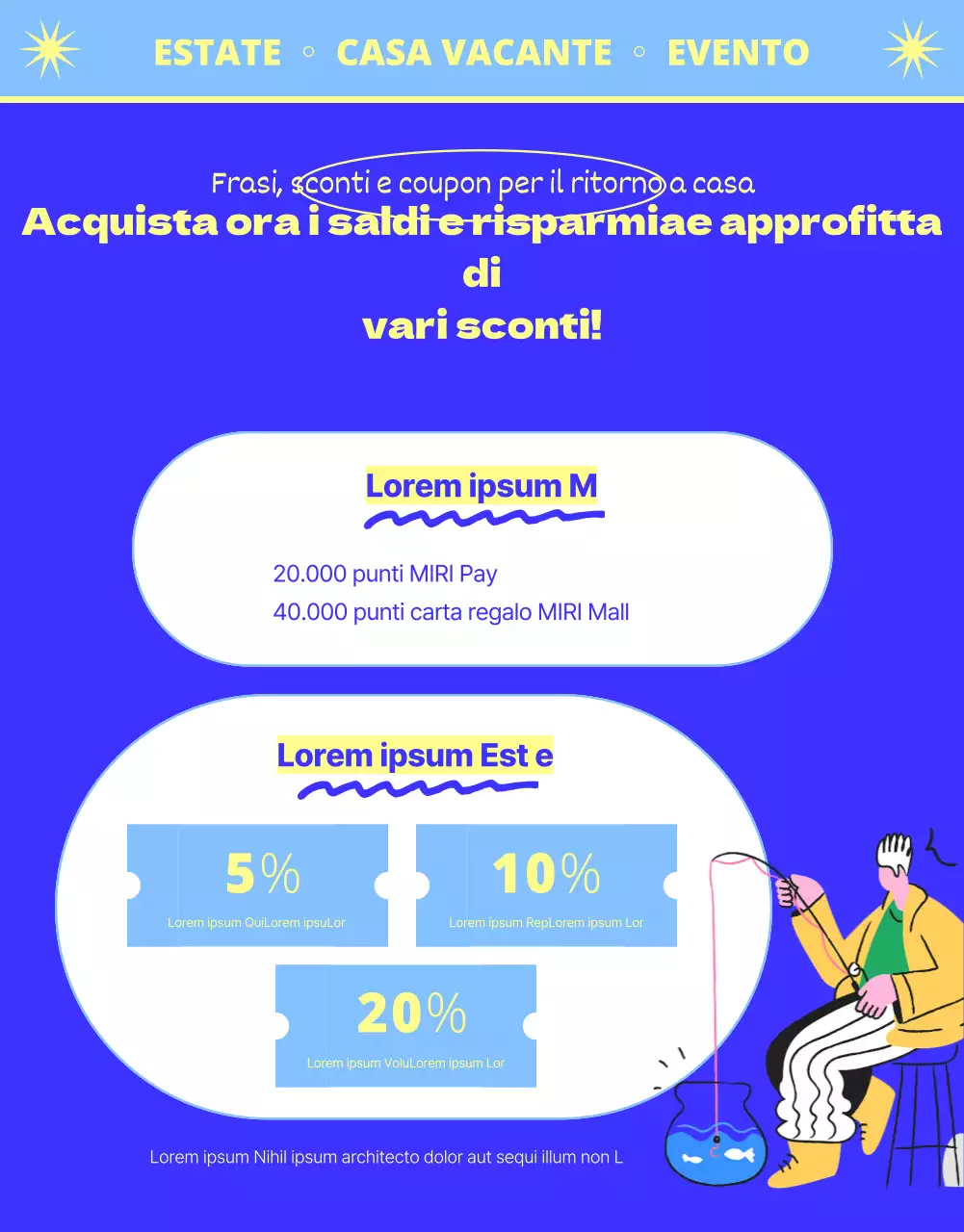 Mostra speciale sull'Homecoming con illustrazioni in blu freddo