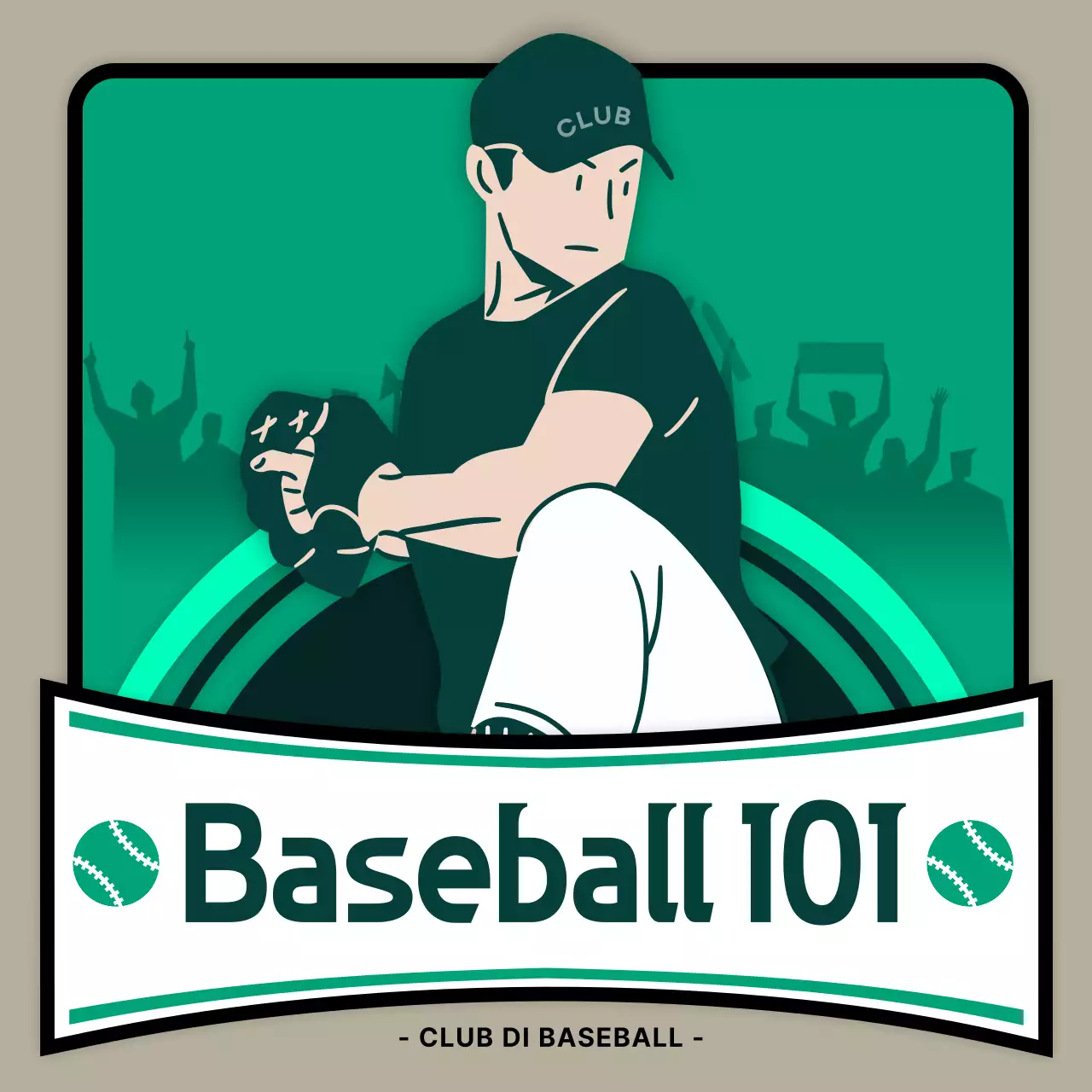 Informazioni sul baseball moderno beige-turchese