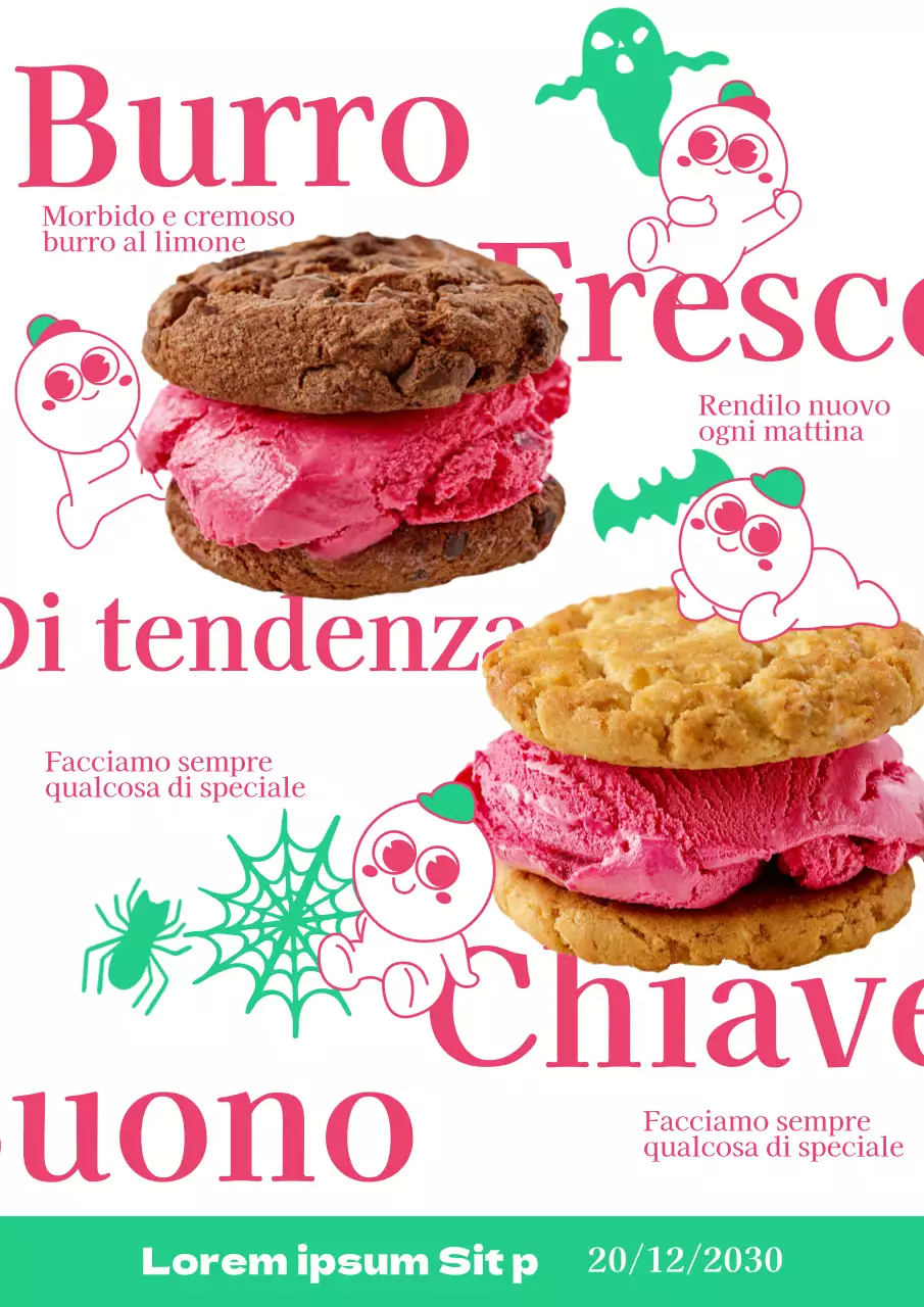 Una simpatica promozione per l'apertura di un negozio di biscotti rosa e menta
