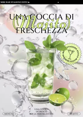 Promuovete i mojito con una combinazione di colori bianchi e chartreuse di tendenza