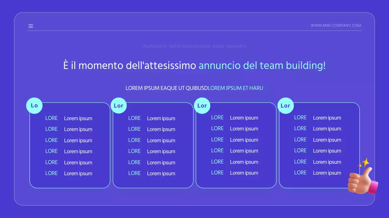 Annuncio di lancio kitsch con simpatiche illustrazioni blu