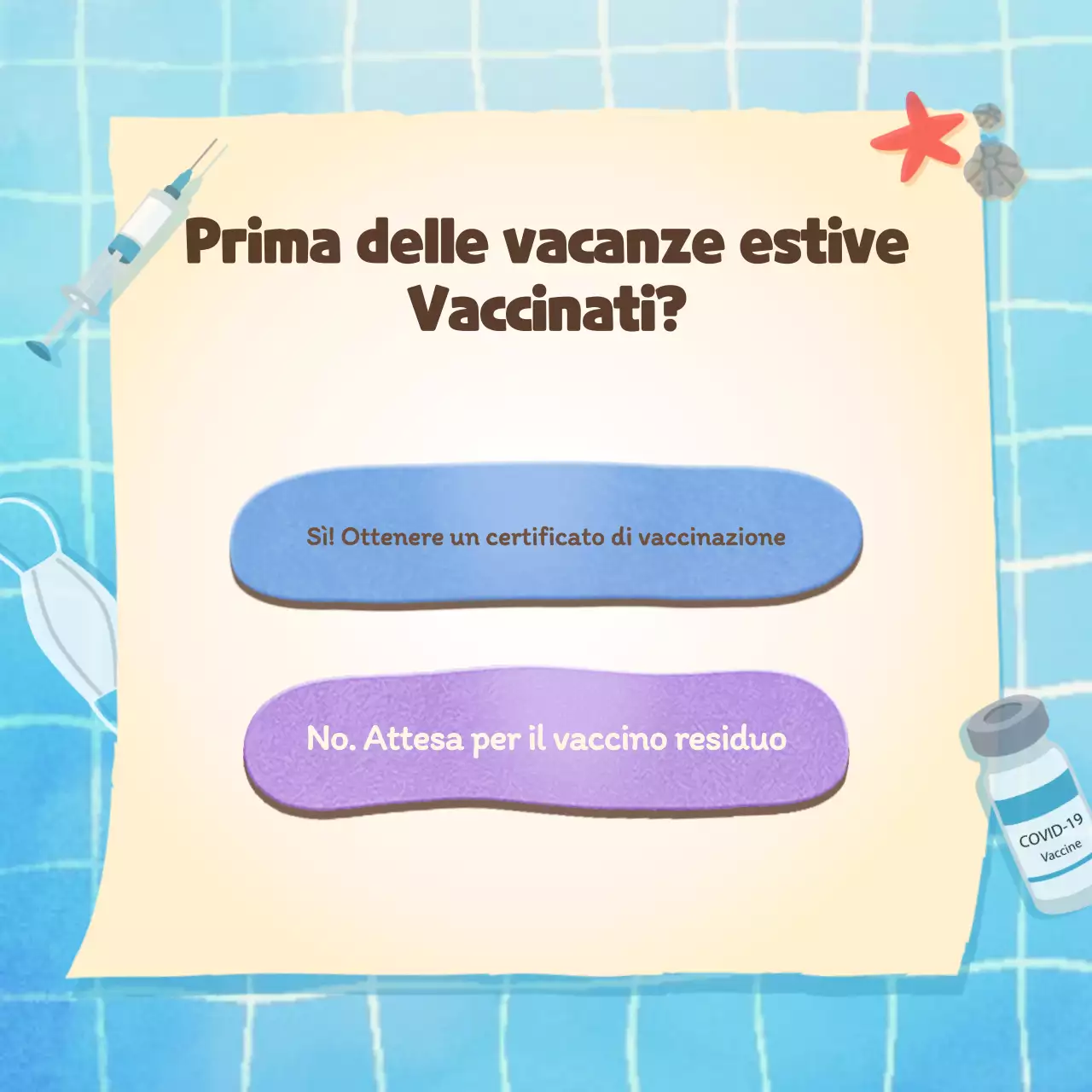 Test psicologico di tipo vacanziero con un simpatico concetto di piscina blu