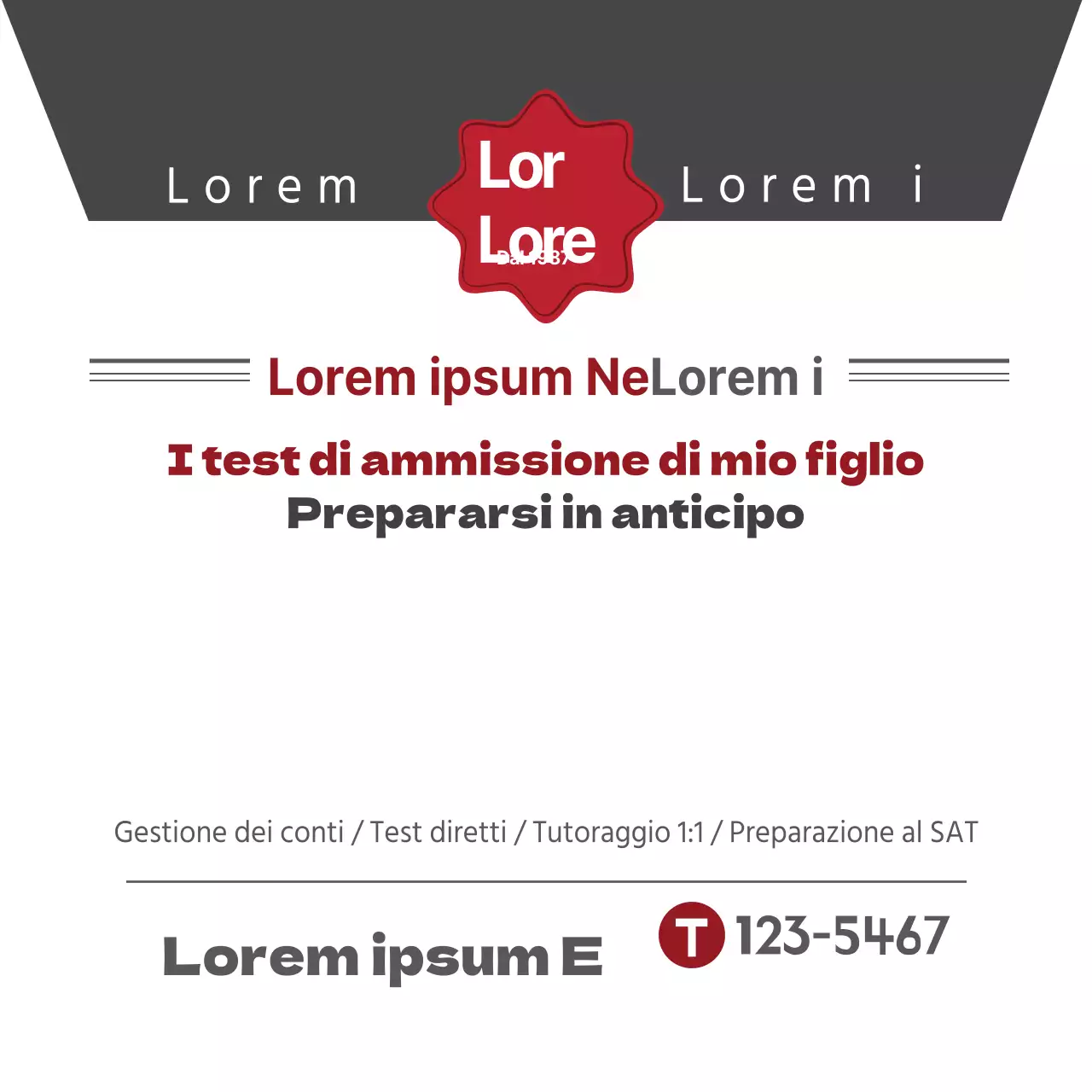 I test di ammissione di mio figlio