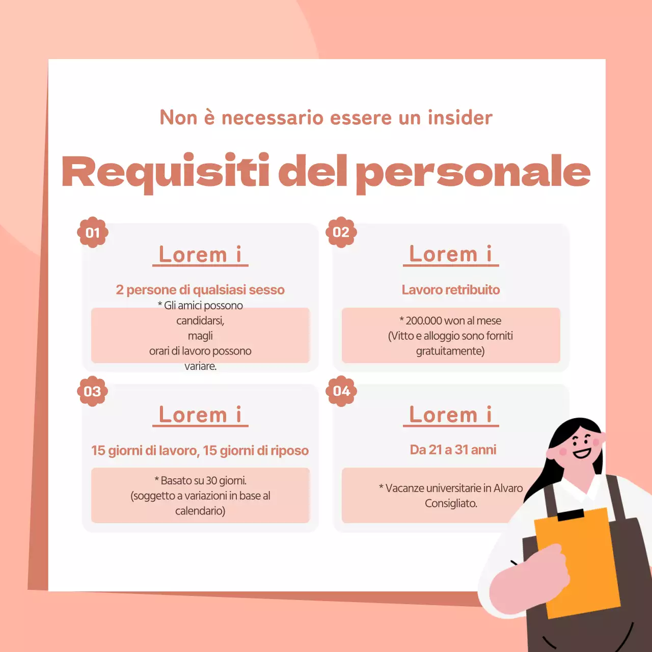 Alla ricerca di un personale allegro per la pensione