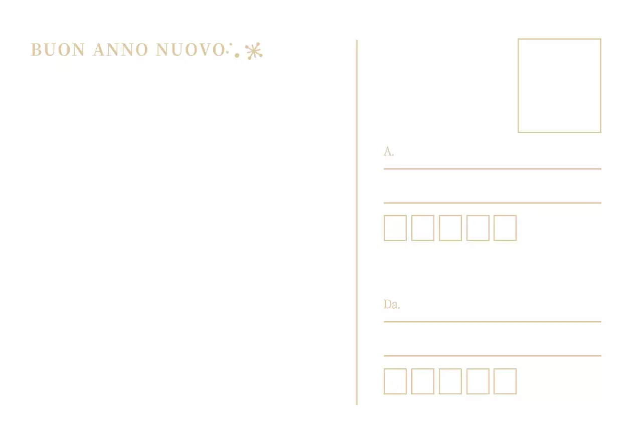 Cartolina semplice bianca per il Capodanno Cartolina