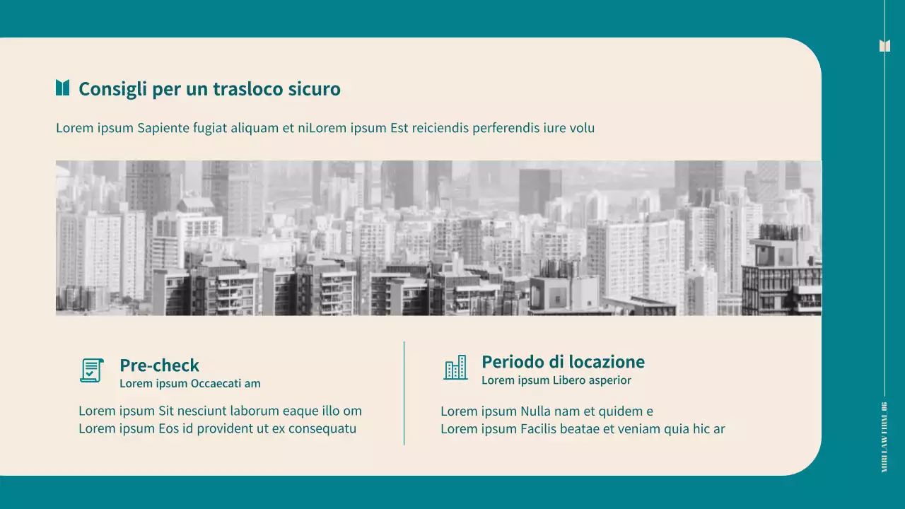 Proposta di studio legale professionale con un semplice tema turchese