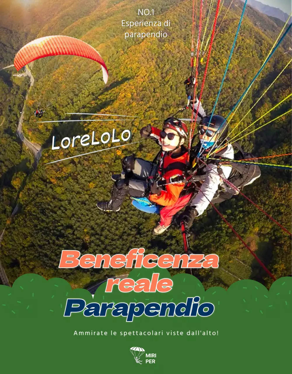 Pagina di dettaglio del parapendio con accenti arancioni in SkyConcept