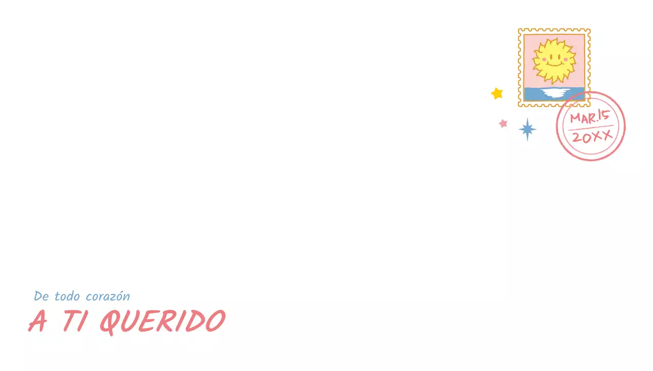 Para cartas con simpáticas ilustraciones de sellos con coloridos conceptos dibujados a mano