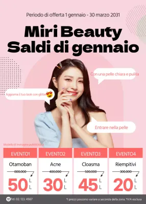 Vendita di bellezza evidenziata con testo a bolle rosa