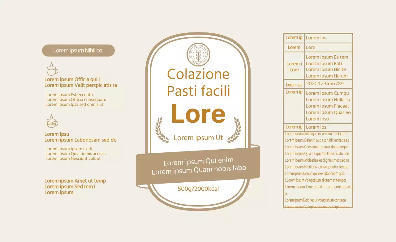 Etichetta beige vintage color avena