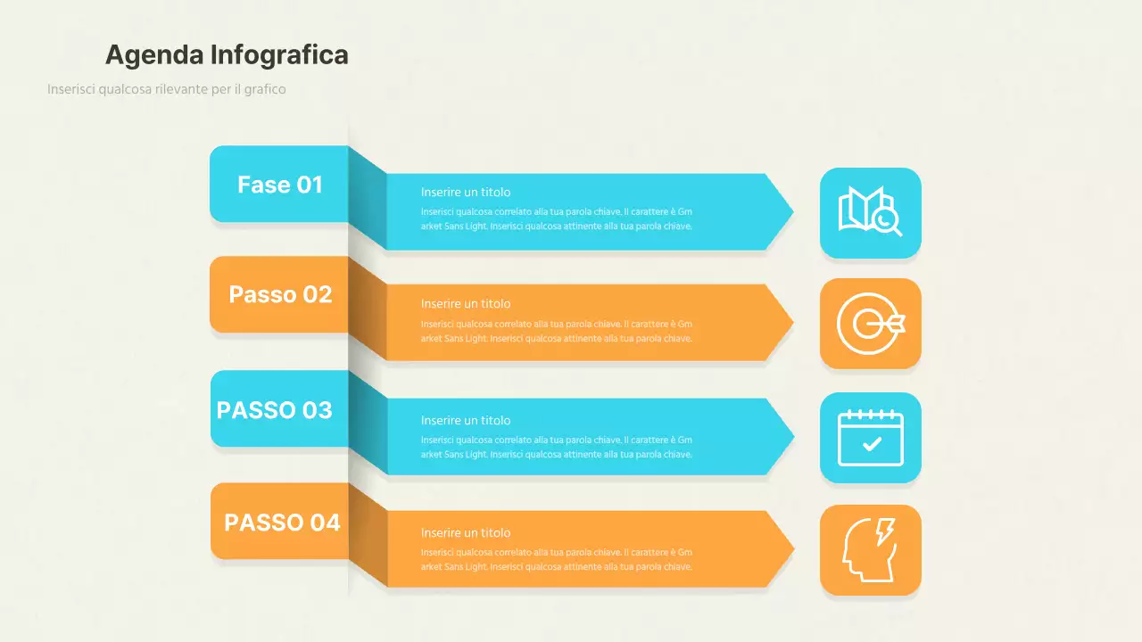 Agenda con concetto di ombra tridimensionale arancione e azzurra