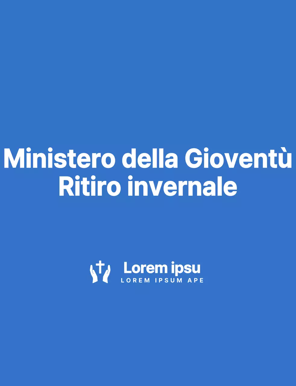 Maglietta semplice e pulita con logo in stile ritiro invernale della chiesa in blu e bianco