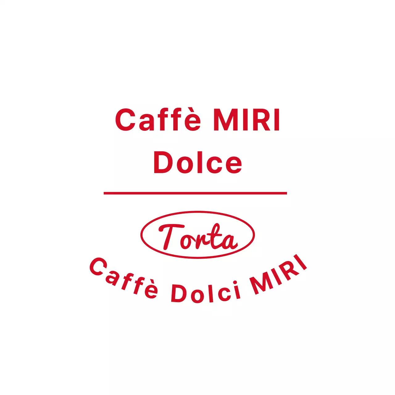 Semplice emblema logo stile caffè dessert in rosso