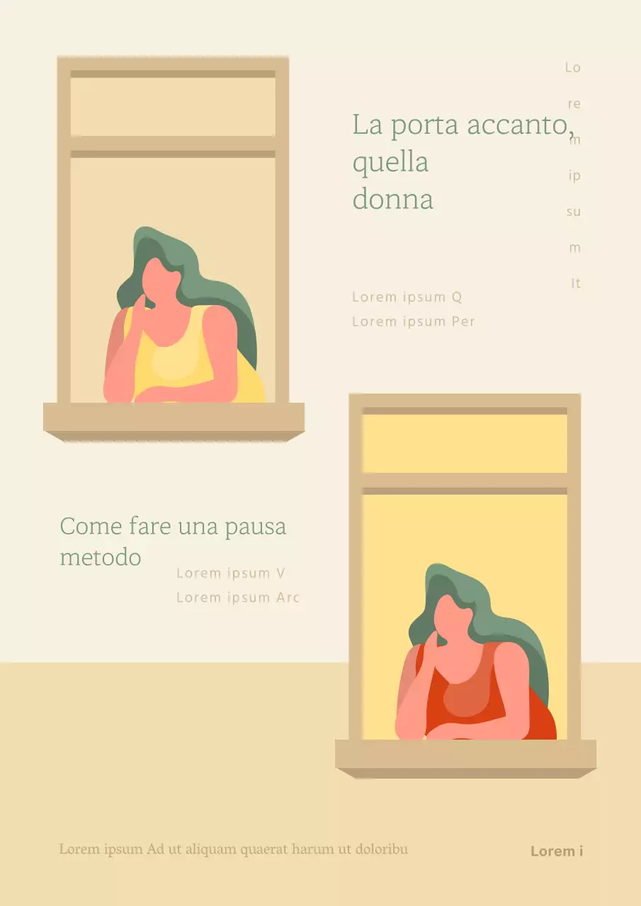 La donna della finestra gialla e verde Essay