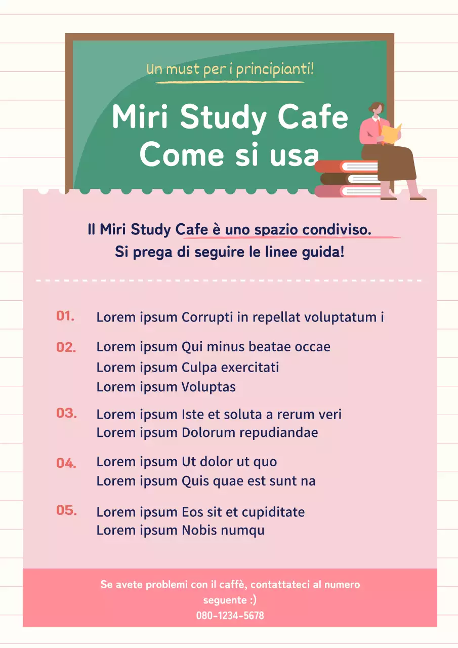 Un'insegna di caffè con tema lavagna rosa e verde