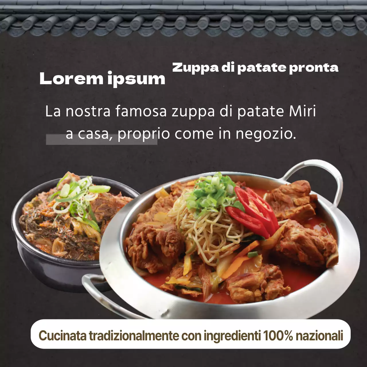 Nero Giwa tradizionale zuppa di patate osso Haejangguk cibo ristorante Kit pasto