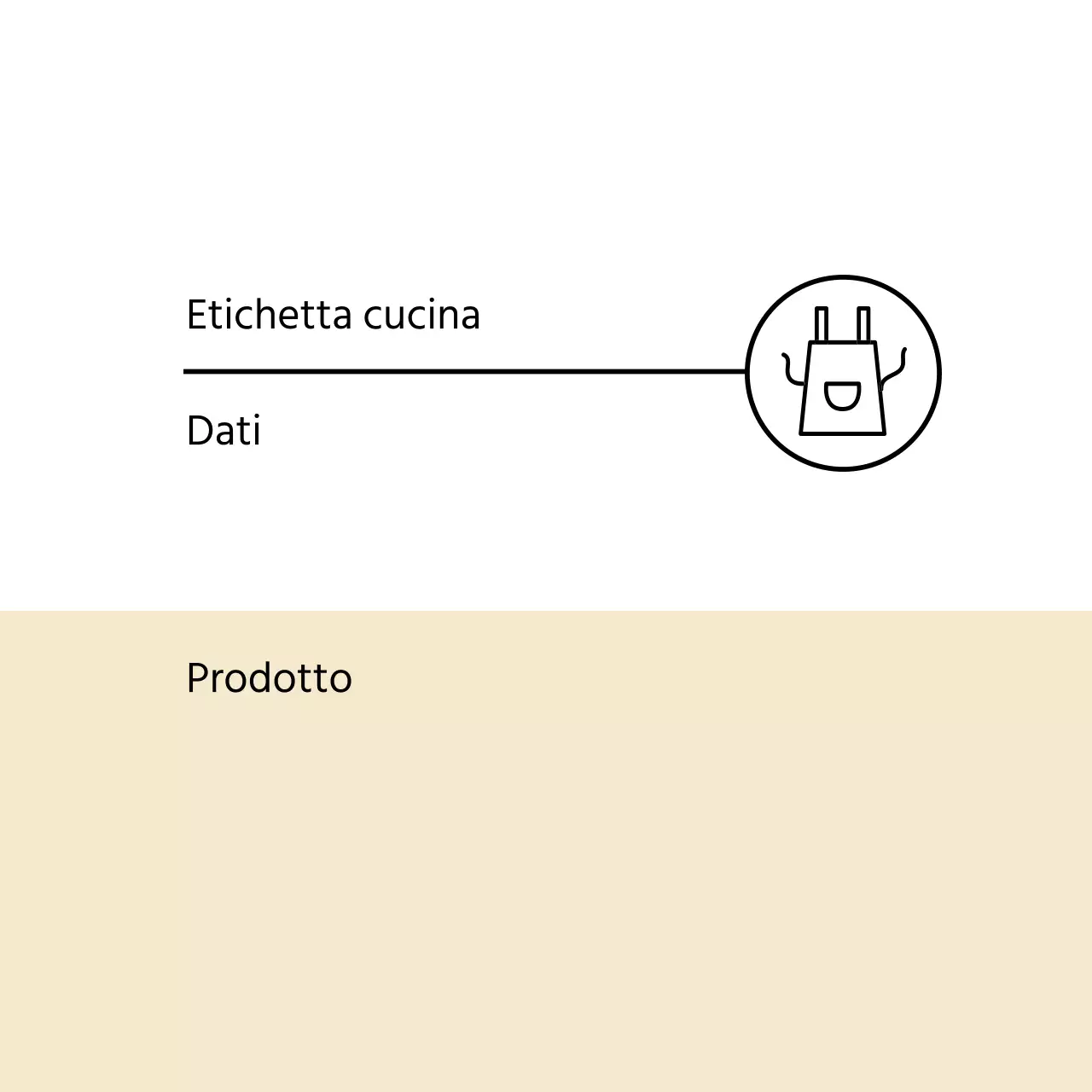 Etichetta da cucina semplice bicolore bianco-beige