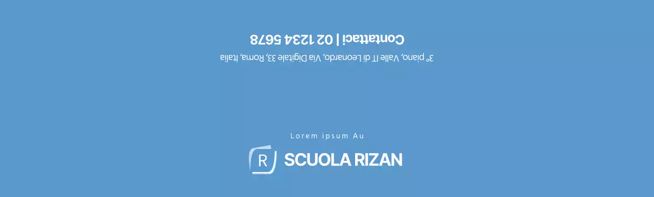 Semplice Lizian School di colore azzurro per la promozione della scuola.