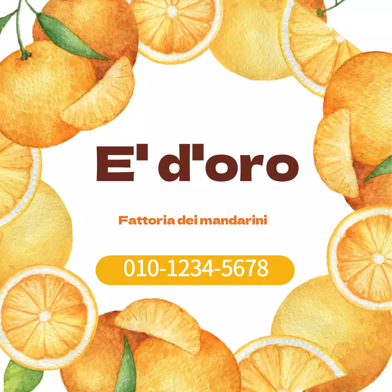 Illustrazione arancione acquerello azienda agricola