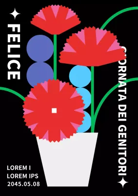 Moderna Pop Art Festa della mamma in nero rosso colori primari