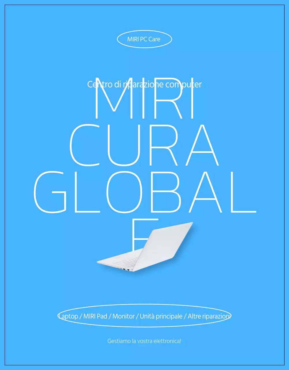 Promuovete i vostri centri di riparazione e servizi con un look pulito e blu.