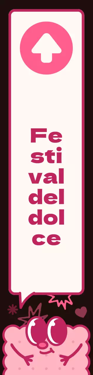 Combinazione di colori marrone e rosa Personaggi carini dei biscotti e bolle vocali Stile illustrativo Indicazioni per la festa del dolce