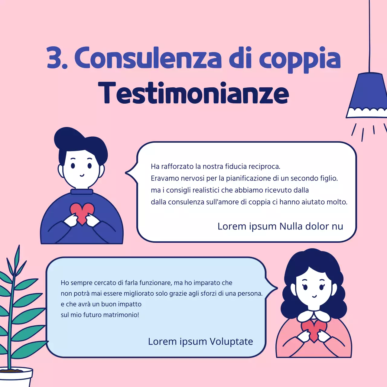 Illustrazione semplice e carina in rosa e blu Mese della famiglia Giorno della coppia Viaggio di nozze Matrimonio Programma di consulenza medica psicologia psichiatria
