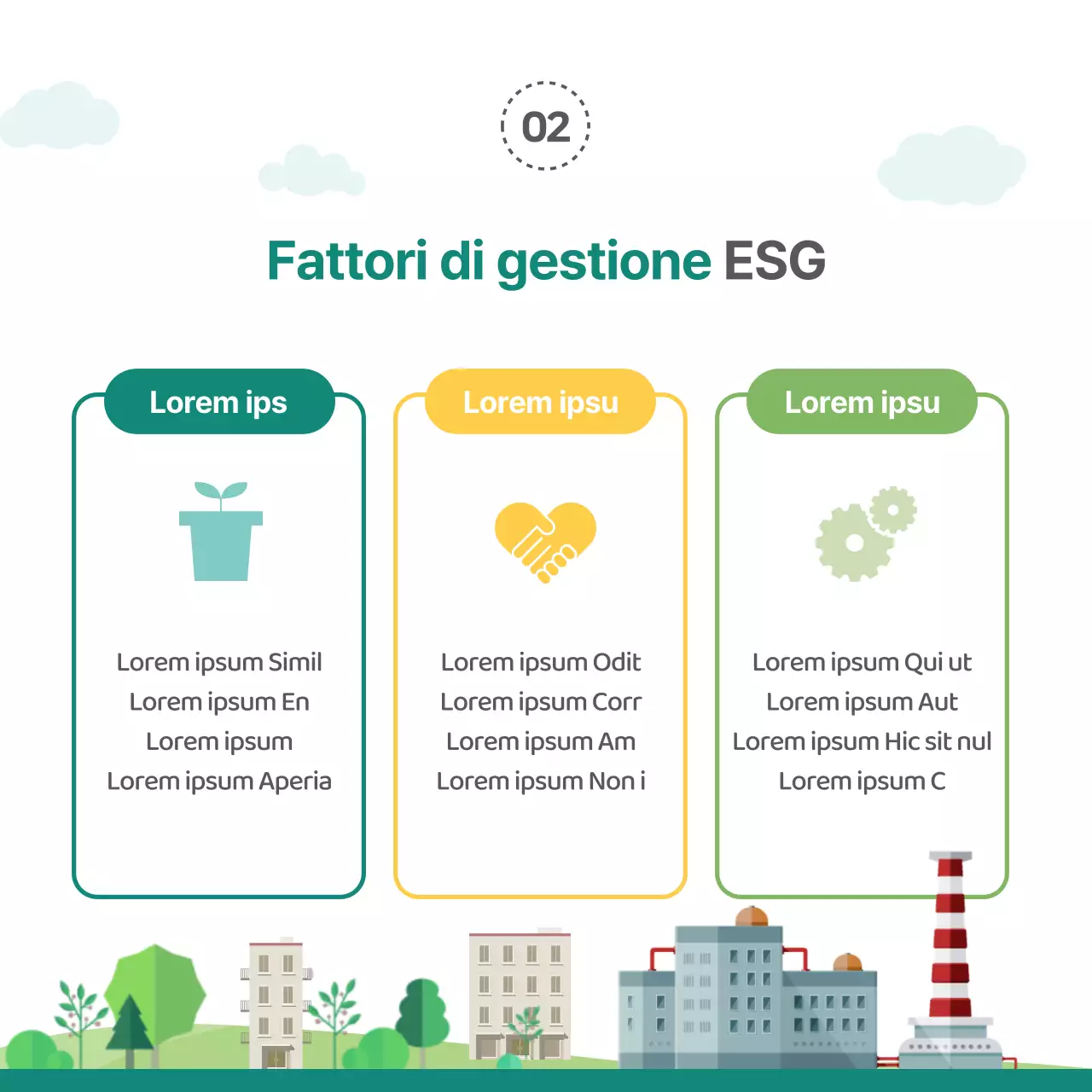 Evidenziare le illustrazioni verdi Introduzione alla gestione ESG