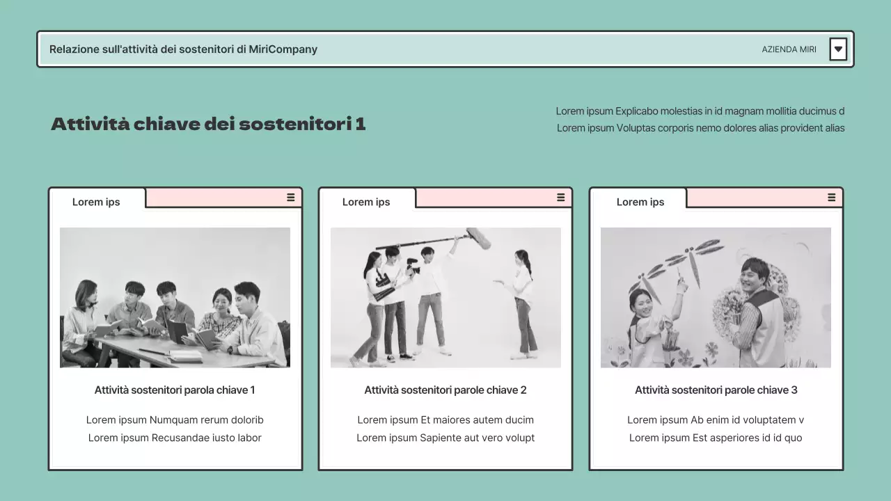 Rapporti dei sostenitori in cornici del browser rosa e menta