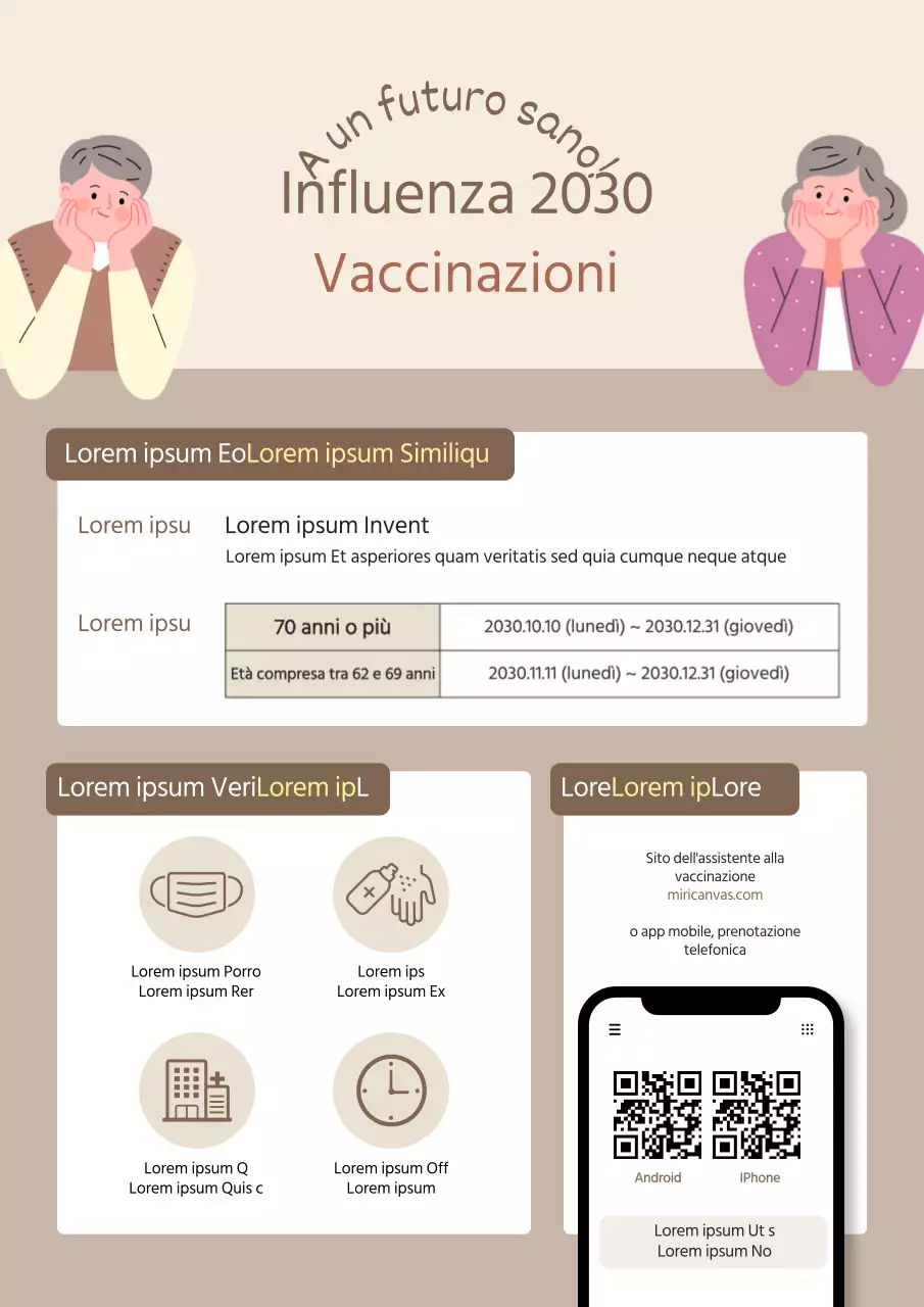 Un avviso di vaccinazione pulito in tonalità marrone