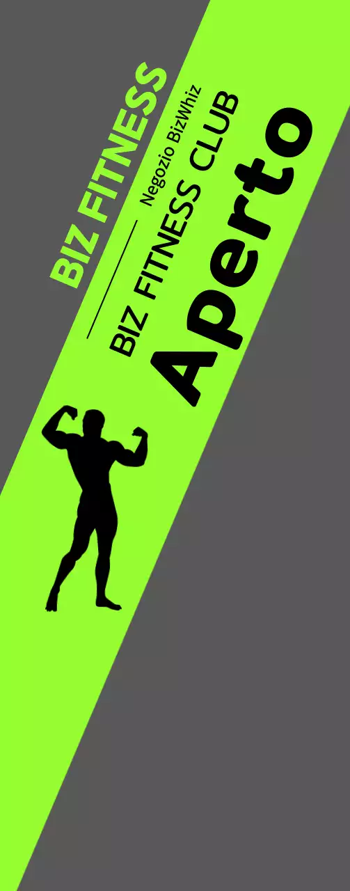 Striscione di apertura del centro benessere con sagoma di uomo su base fluorescente