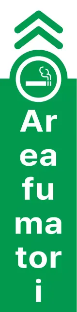 Icona di sigaretta semplice e pulita e combinazione di testo in verde e rosso Stile di layout Direzioni