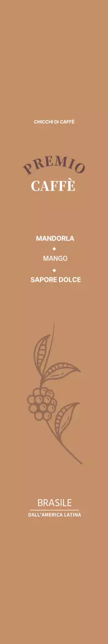 Imballaggio illustrato beige per caffè in grani Vincci Cafe