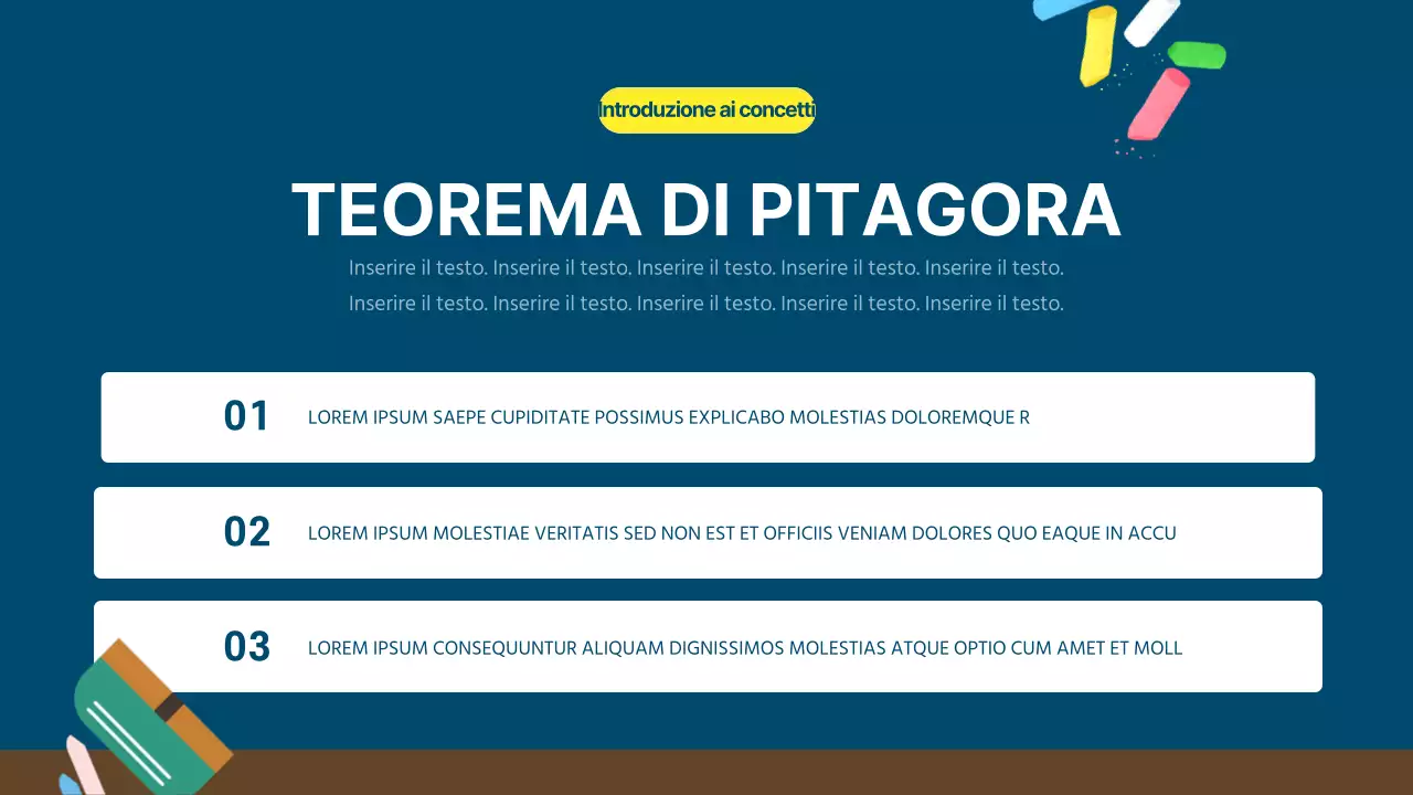 Un libro di matematica con lavagna kitsch blu marino