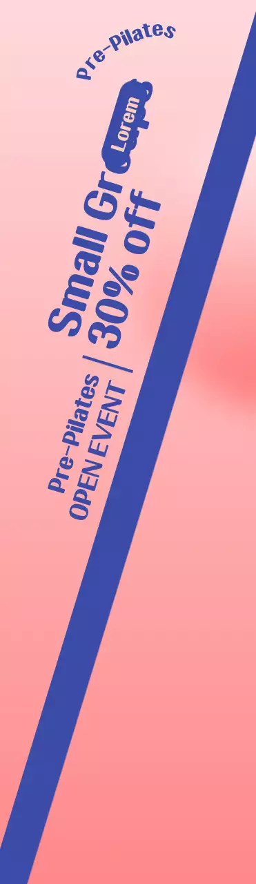 Promosikan acara Pilates Open Anda dengan latar belakang merah muda