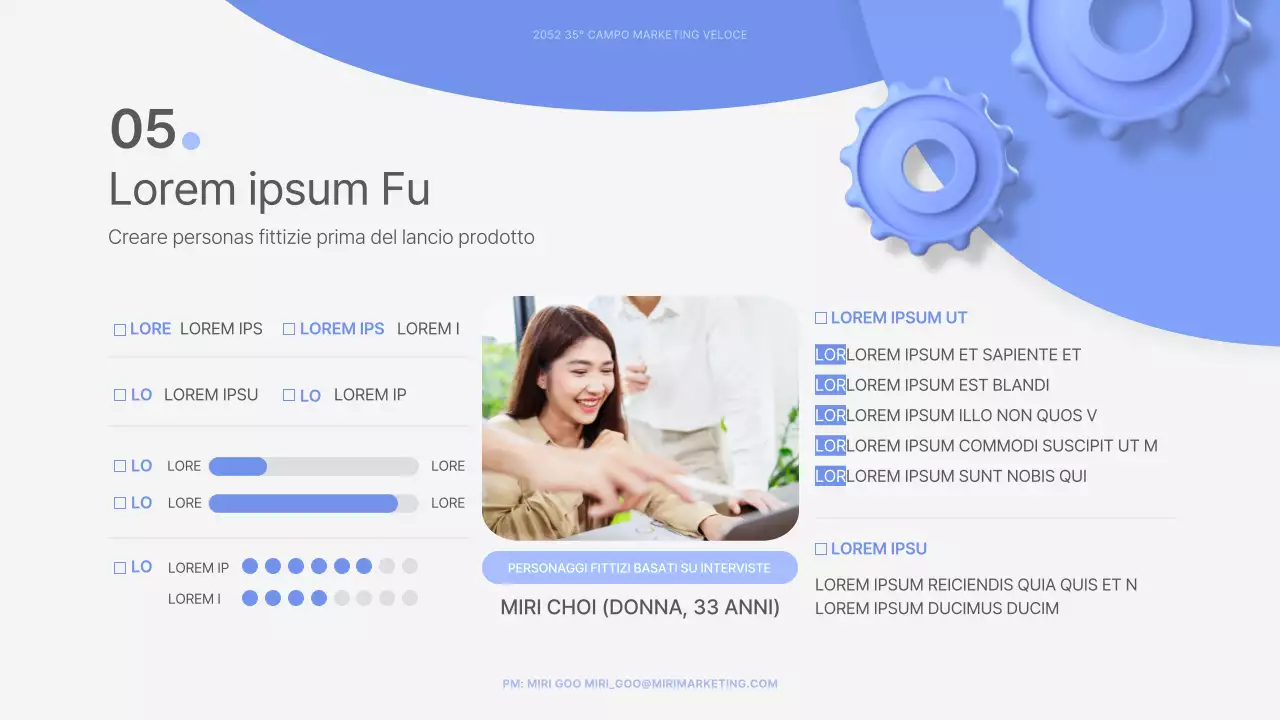 Materiale per interviste a tema forme stereoscopiche 3D blu e bianche