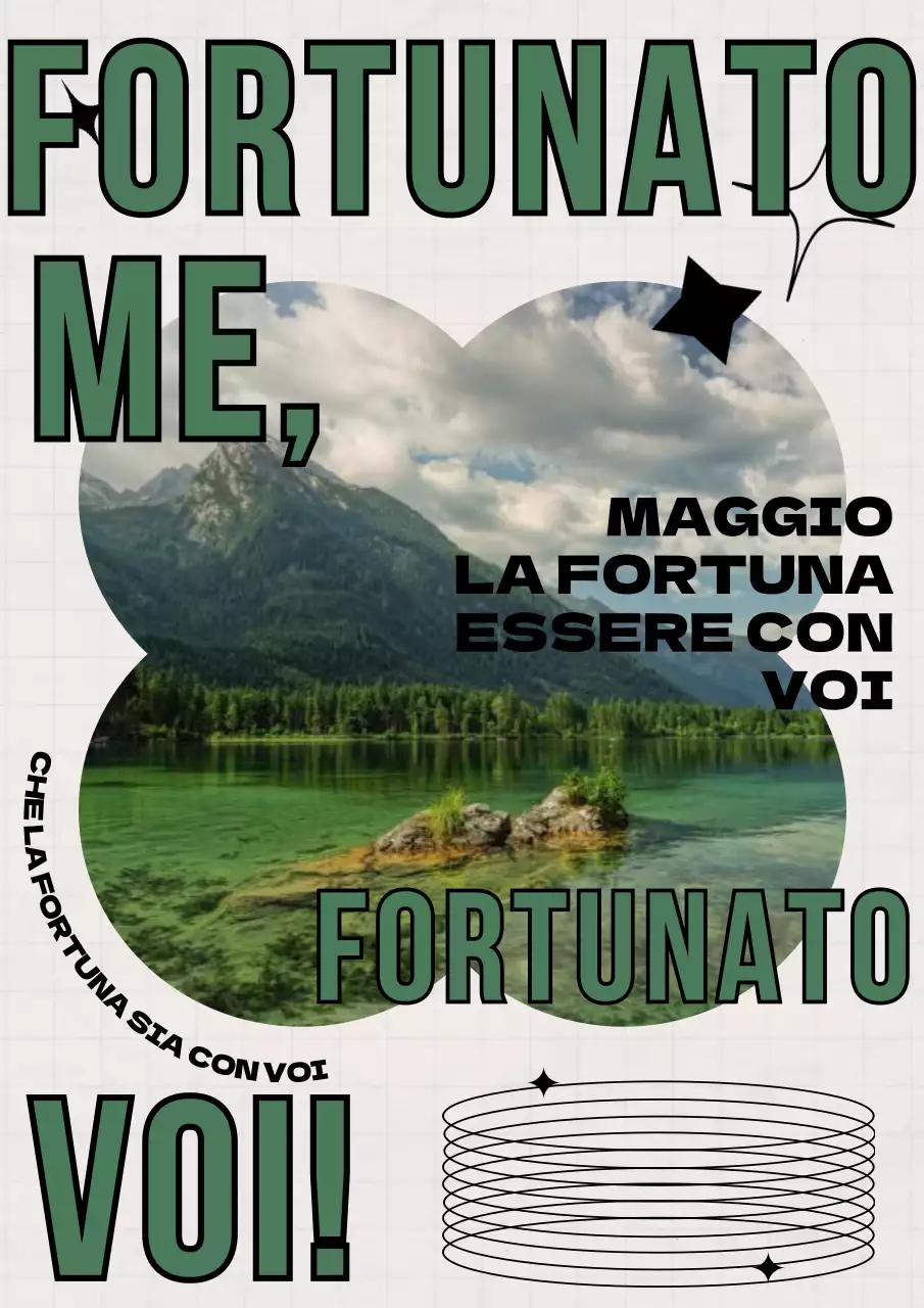 Opera d'arte con cornice a forma di quadrifoglio Punti di fortuna