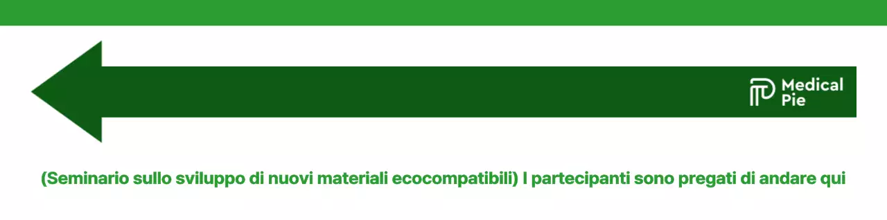 Combinazione semplice e pulita di frecce e testo in verde e verde lime Stile di layout Indicazioni per il seminario