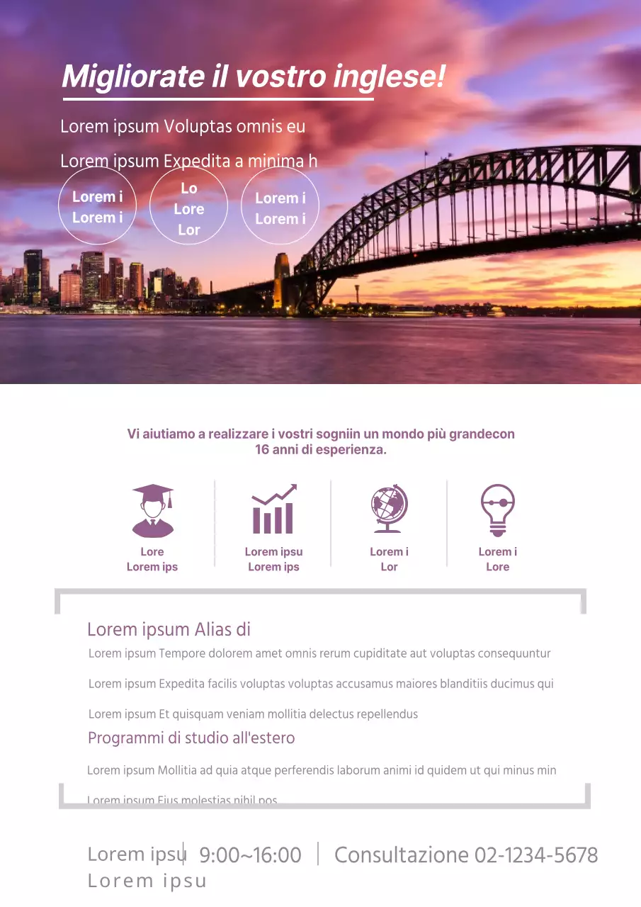 Promuovere lo studio all'estero con foto pulite e viola dall'estero