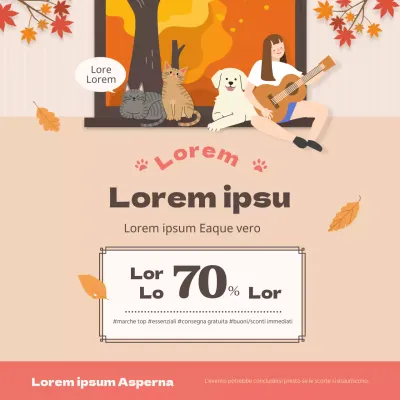 Vendita di animali domestici autunnali beige