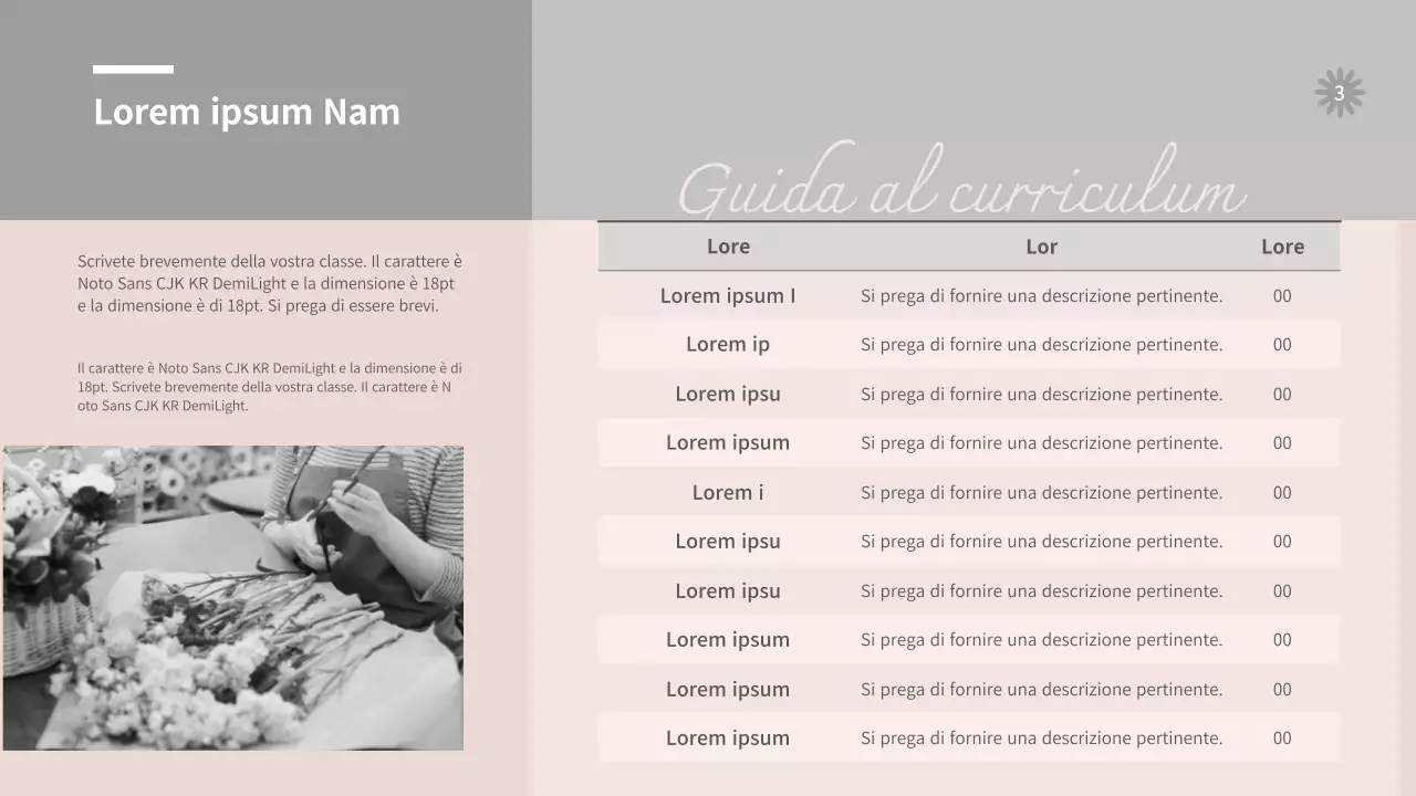 Guida ai fiori grigi e rosa - corso di un giorno