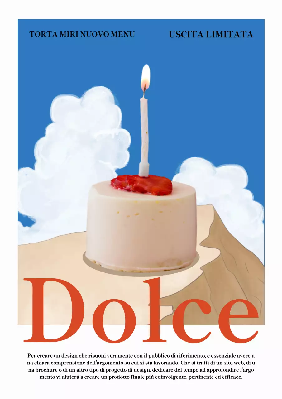 Menu della pasticceria blu e rossa