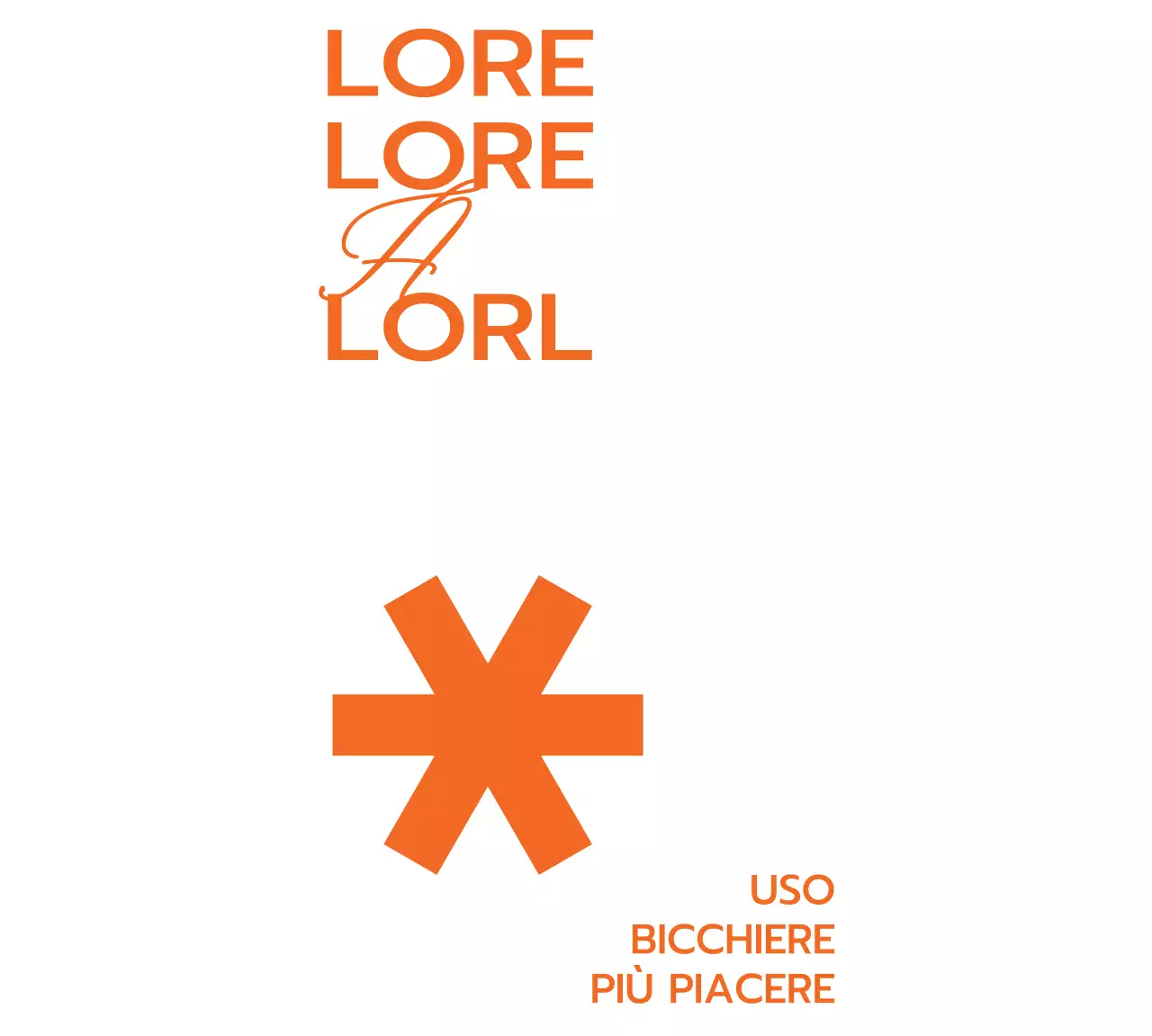 Merchandising del caffè e articoli promozionali con il logo del caffè e il nome dell'azienda in arancione.