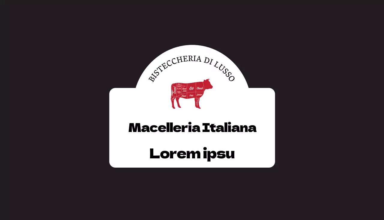 nero rosso illustrazione ristorante macelleria