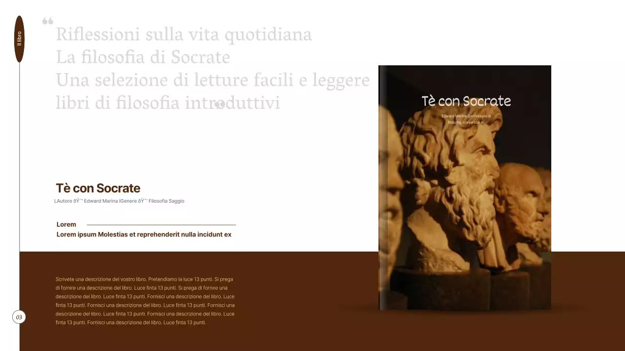 Club del libro di scienze umane in tonalità marrone