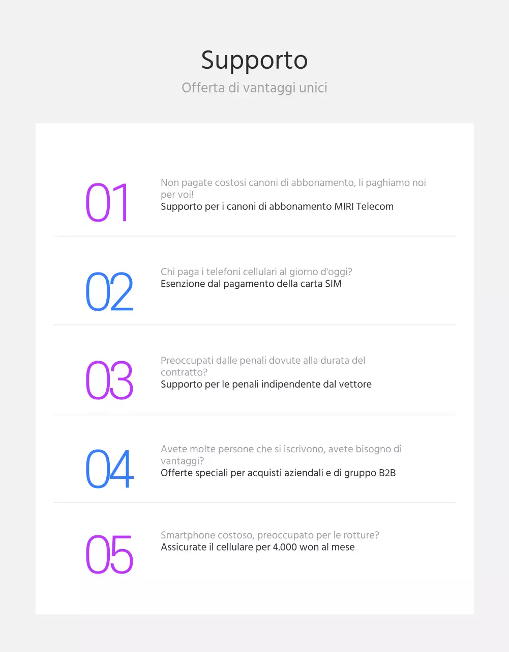 Pagina dei dettagli del vettore