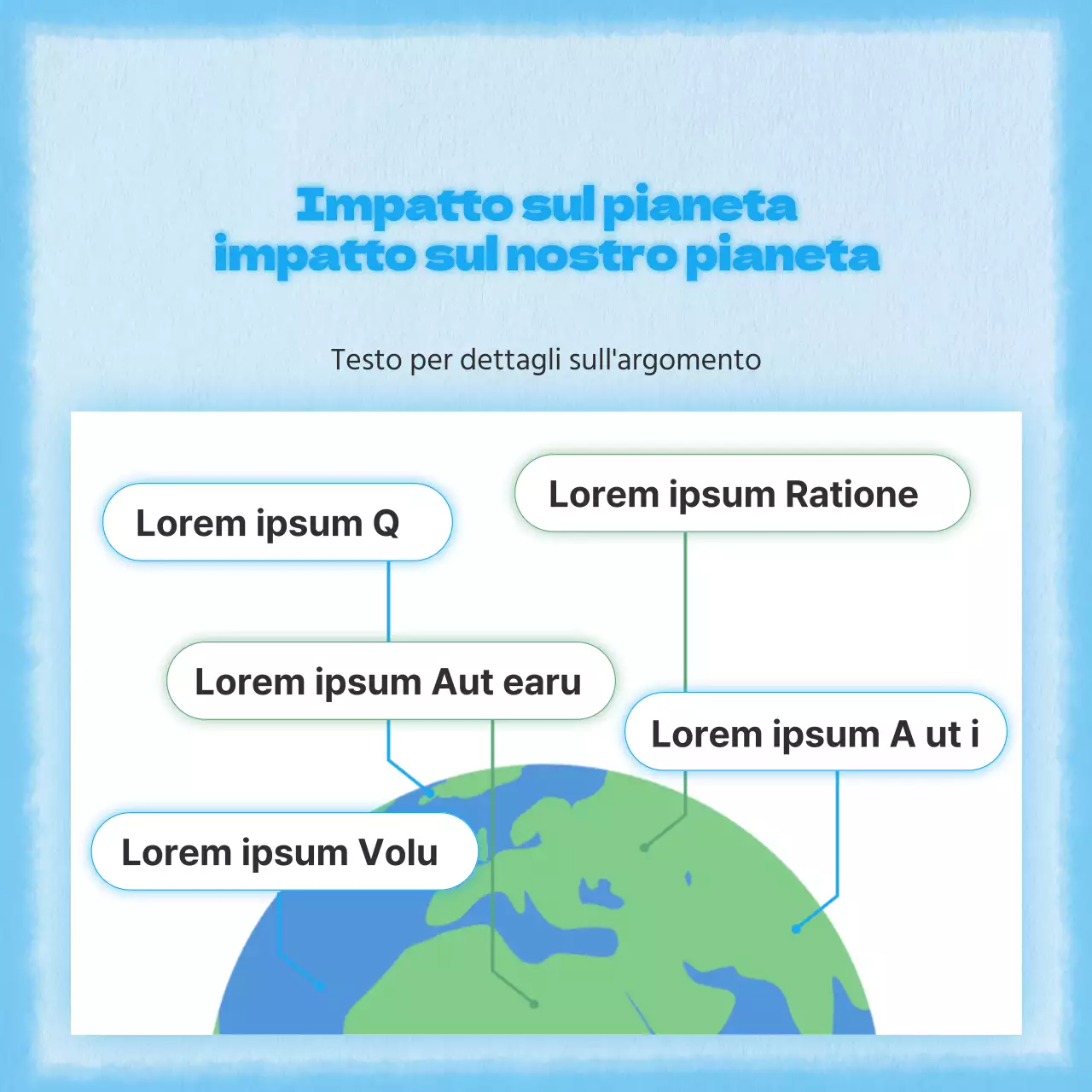 Un concetto semplice e carino in blu per il post di informazione sul clima