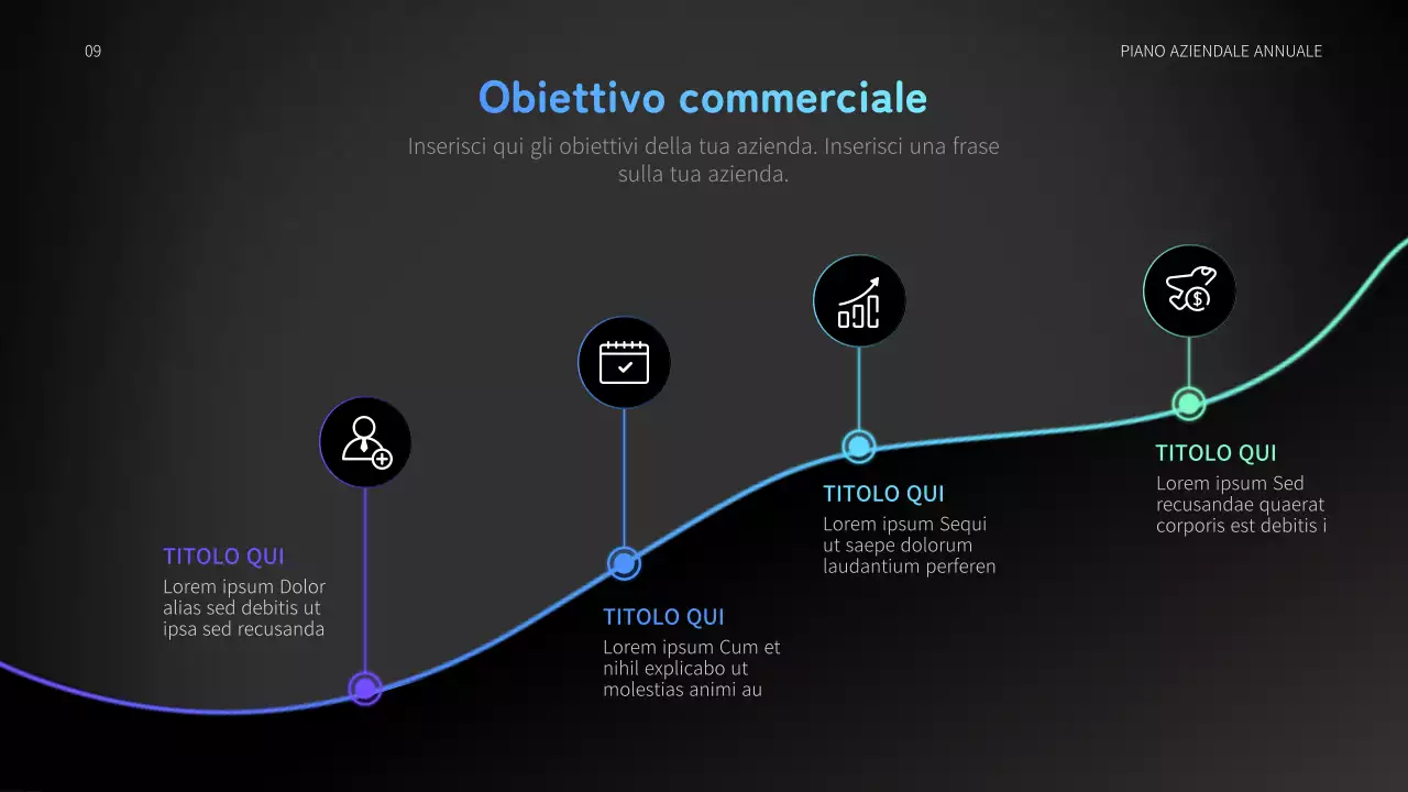 Piano aziendale annuale del settore automobilistico con concetto di grafica mobile blu e nera