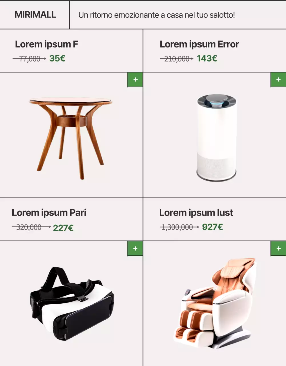 Mobili estivi in beige e verde